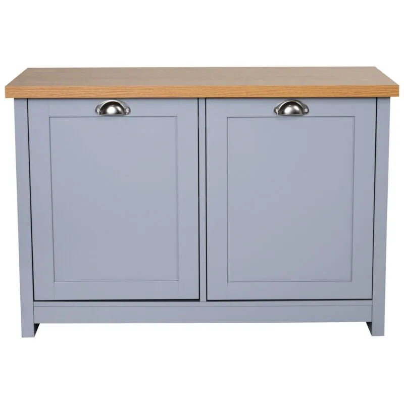 2 Door Oak Top Wooden Shoe Storage Cabinet