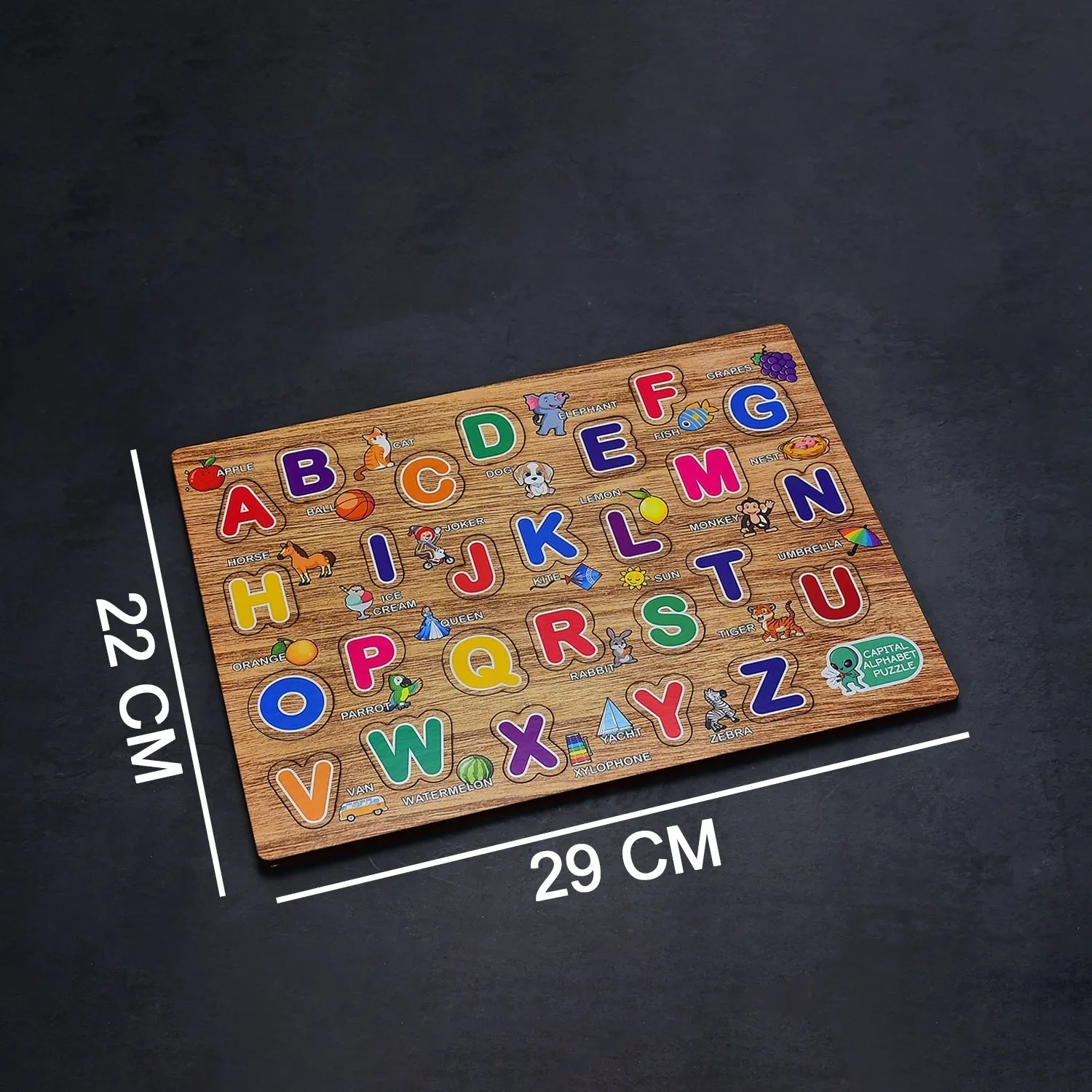 3495 Wooden Capital Alphabets Letters Learning Educational Puzzle Toy for Kids.
