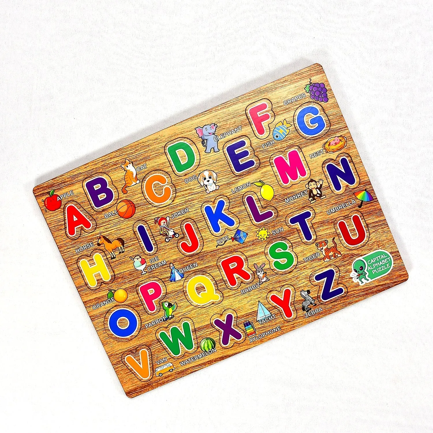 3495 Wooden Capital Alphabets Letters Learning Educational Puzzle Toy for Kids.