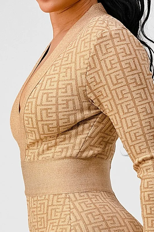 Athina HOLIDAY COLLECTION GOLD BANDAGE DRESS