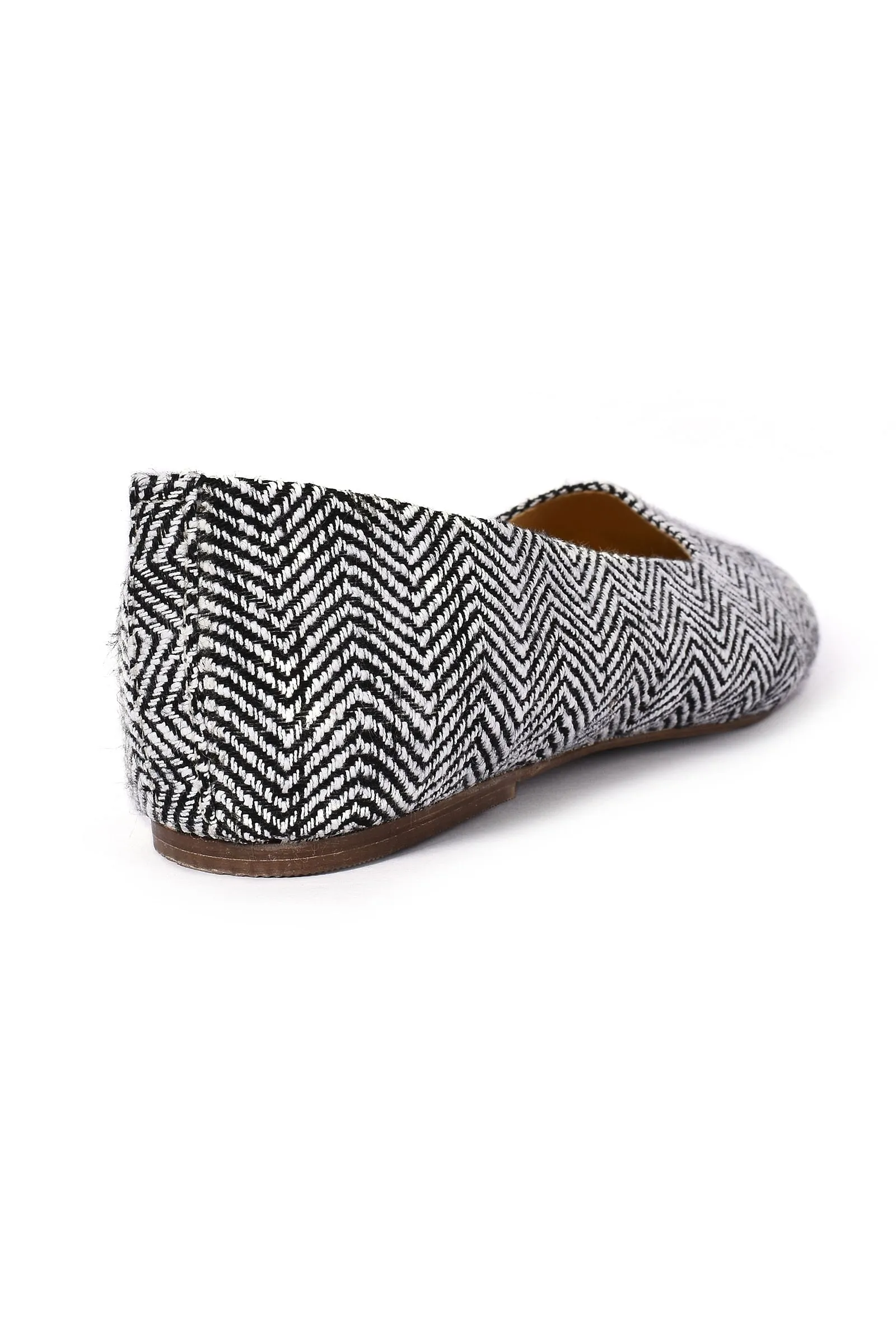 Black Zig Zag Pure Hemp Flats