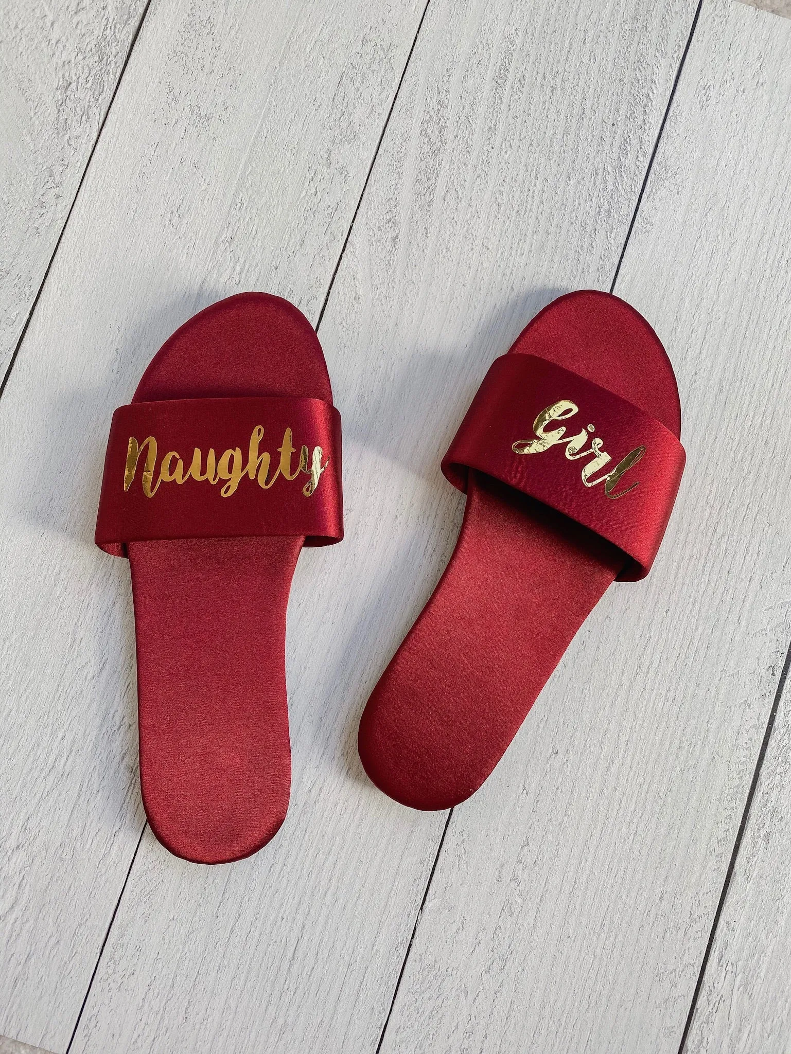 Burgundy Naughty Girl Slippers