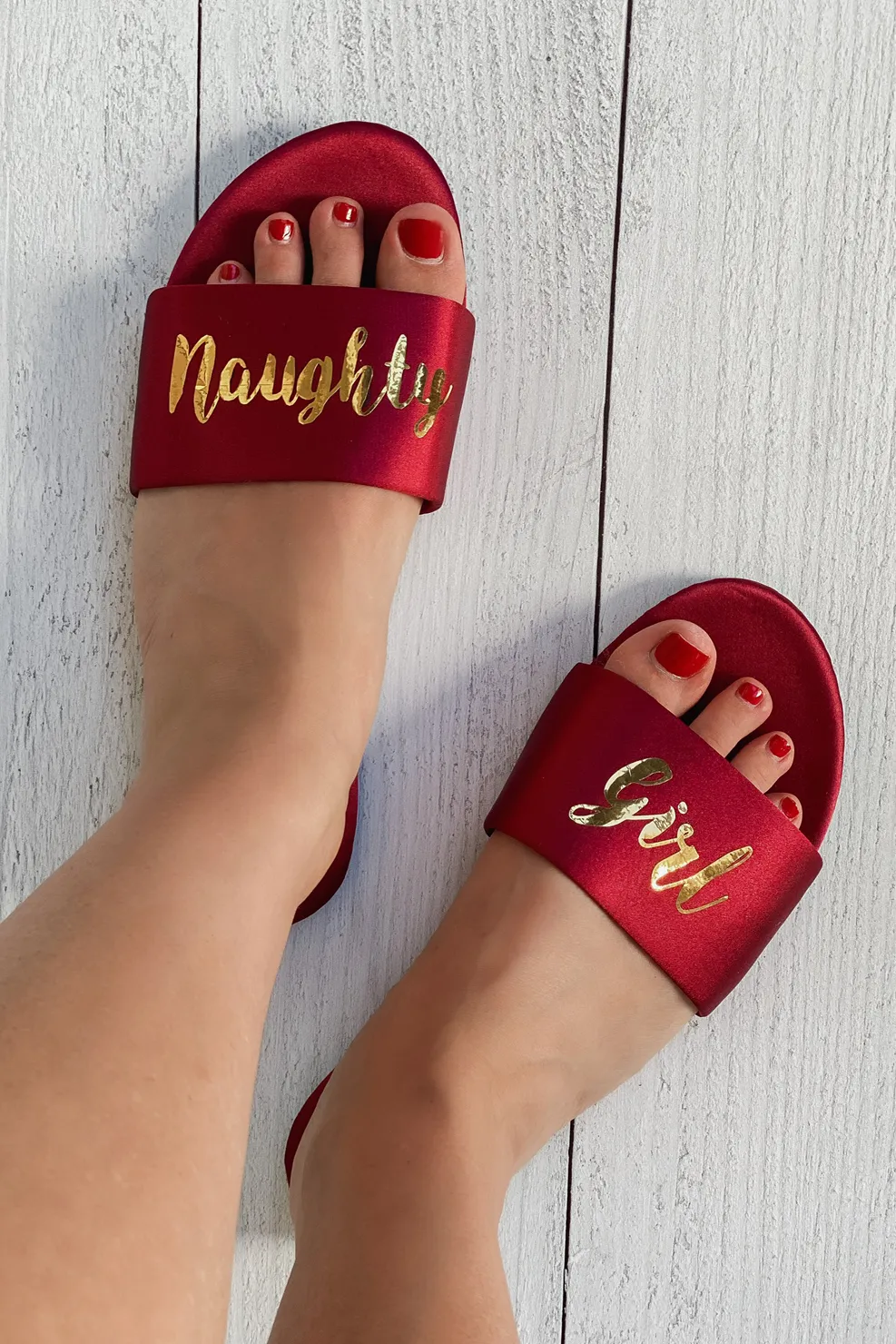 Burgundy Naughty Girl Slippers