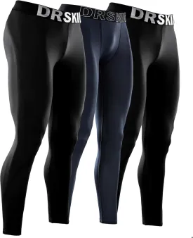 DRSKIN 5, 4, 3 or 1 Pack Men??s Compression Pants Tights Leggings Sports Baselayer Running Athletic Workout Active