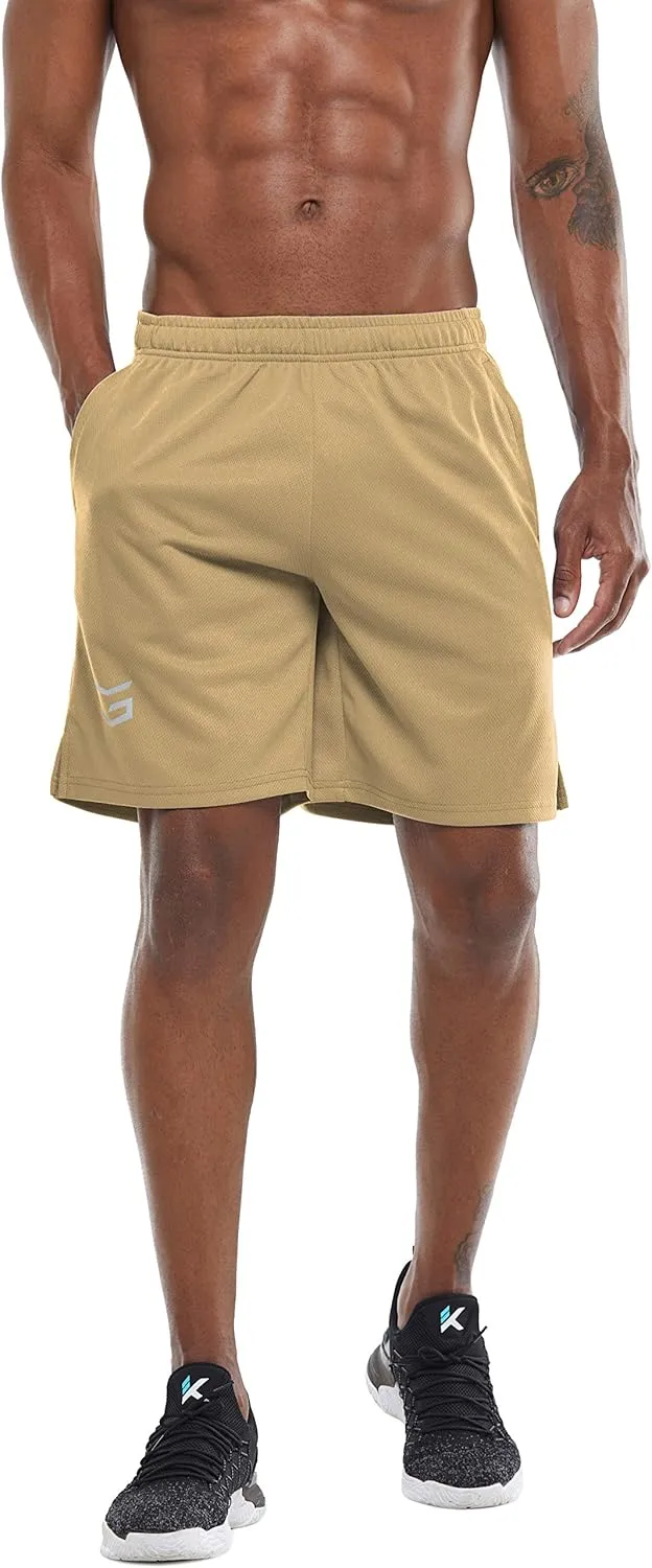 G Gradual Men's Workout Running Shorts Quick Dry Lightweight Gym Shorts with Zip Pockets