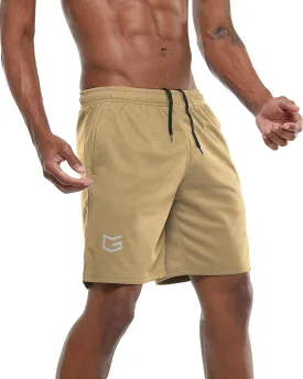 G Gradual Men's Workout Running Shorts Quick Dry Lightweight Gym Shorts with Zip Pockets
