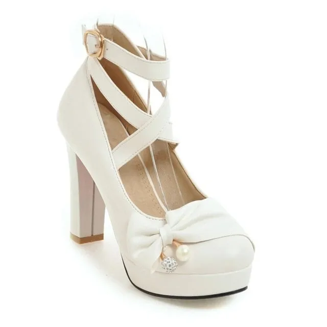 Girls' Leather Shoes Women's Large Sizes 32-43 Party Wedding women's Shoes 2020 Woman High Heels Platform Pumps