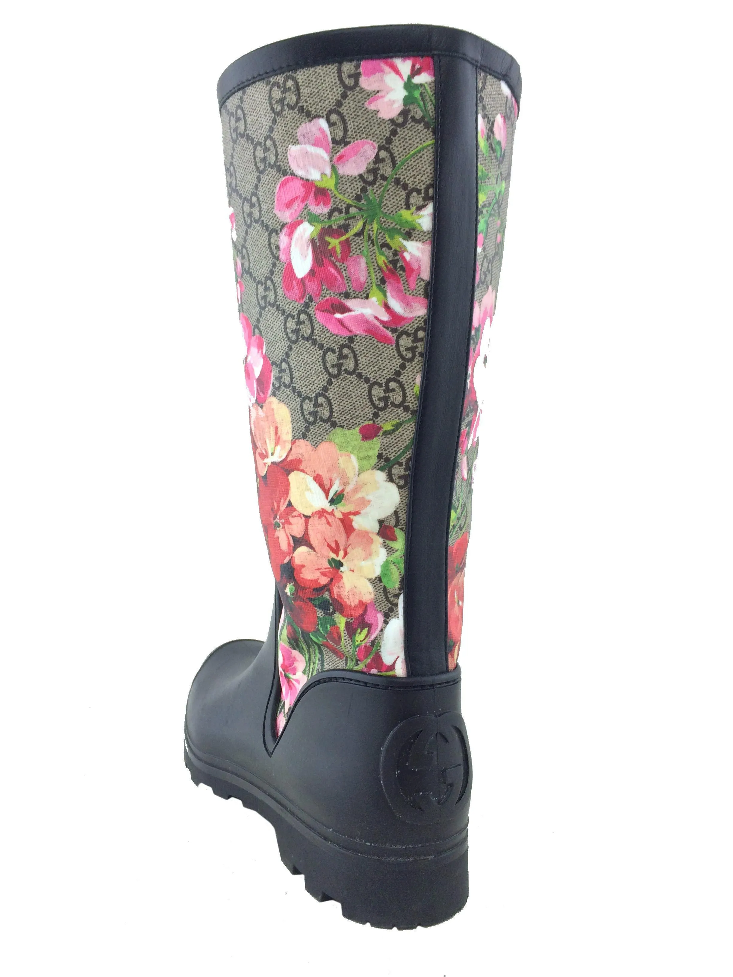 Authentic Gucci Prato GG Blooms Rain Boots in Size 10 - Perfect for Stylish Rainy Days!