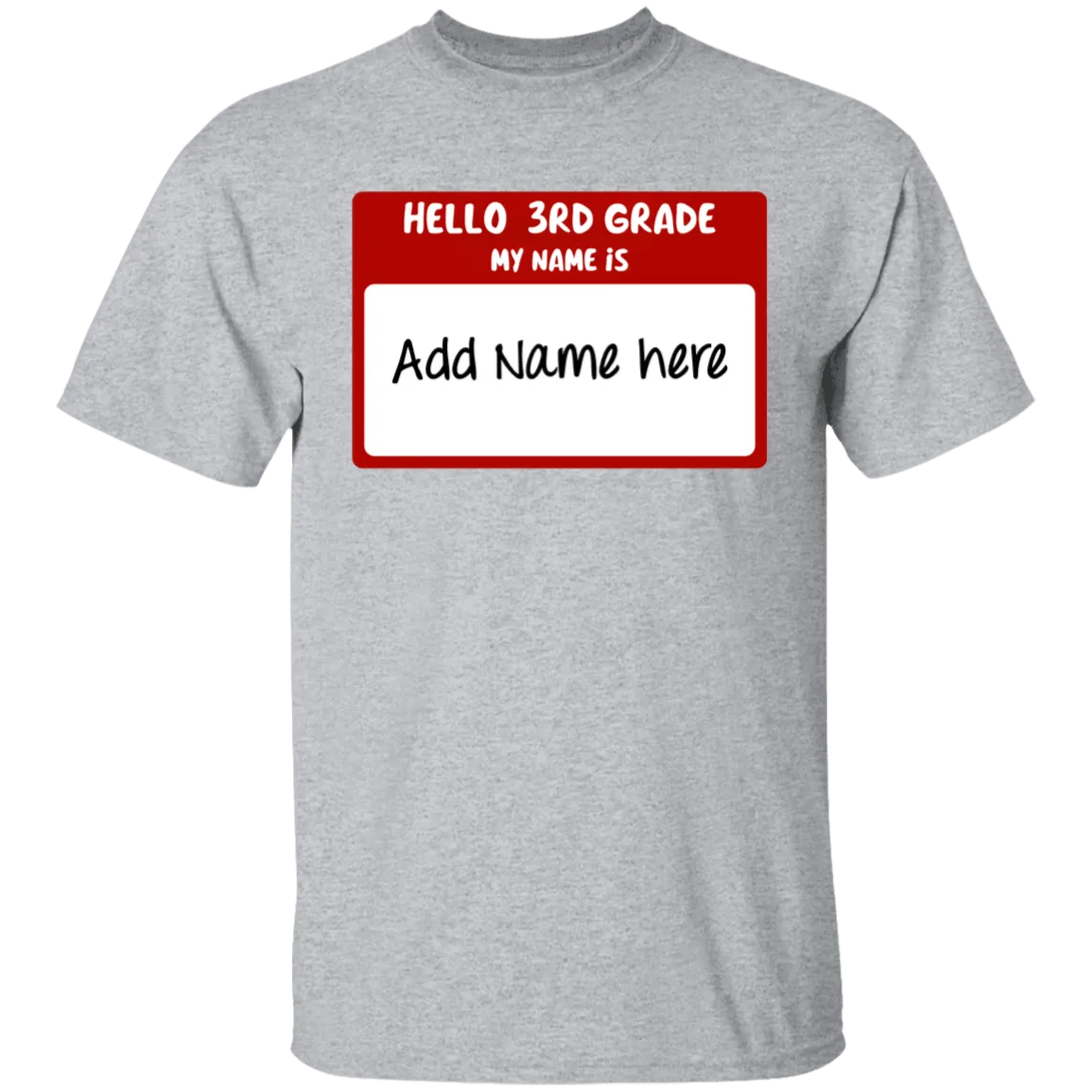 Hello 3rd Grade Youth 100% Cotton T-Shirt