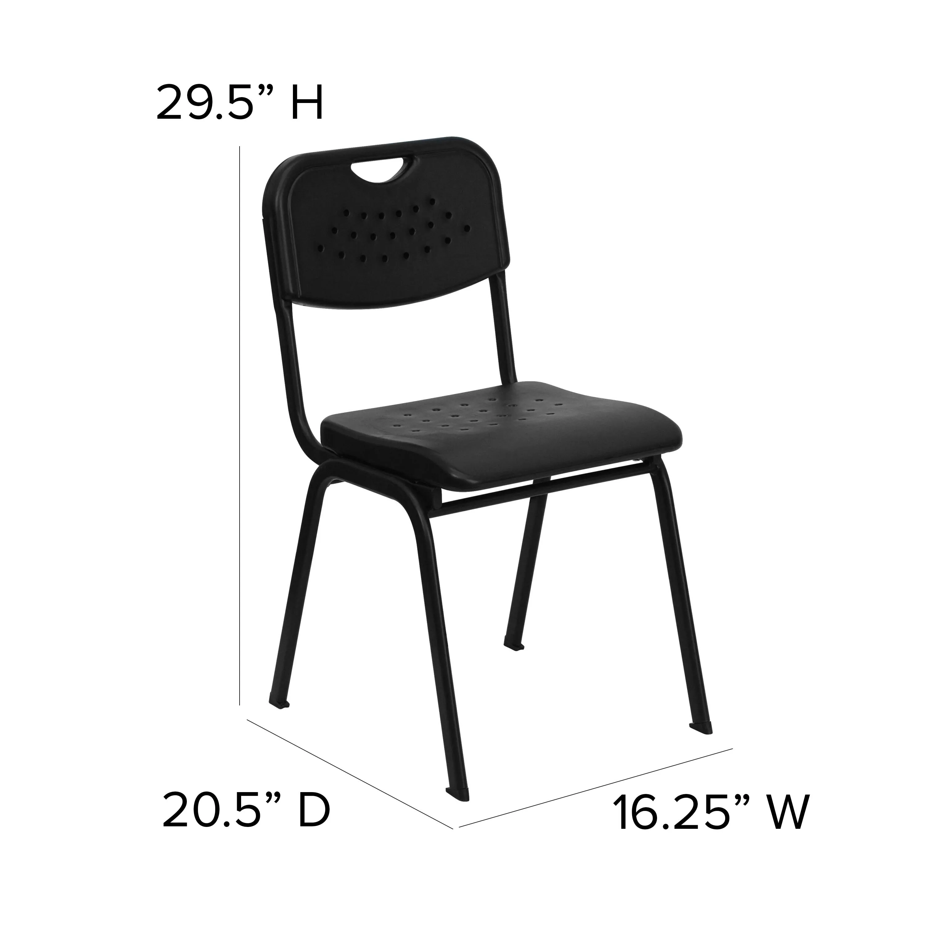 HERCULES Series 880 lb. Capacity Plastic Stack Chair with Open Back