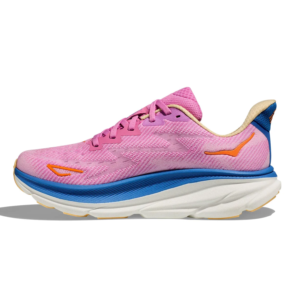 Sure, a more optimized title for this product could be: Hoka Clifton 9 Womens Running Shoes in Cyclamen/Sweet Lilac.