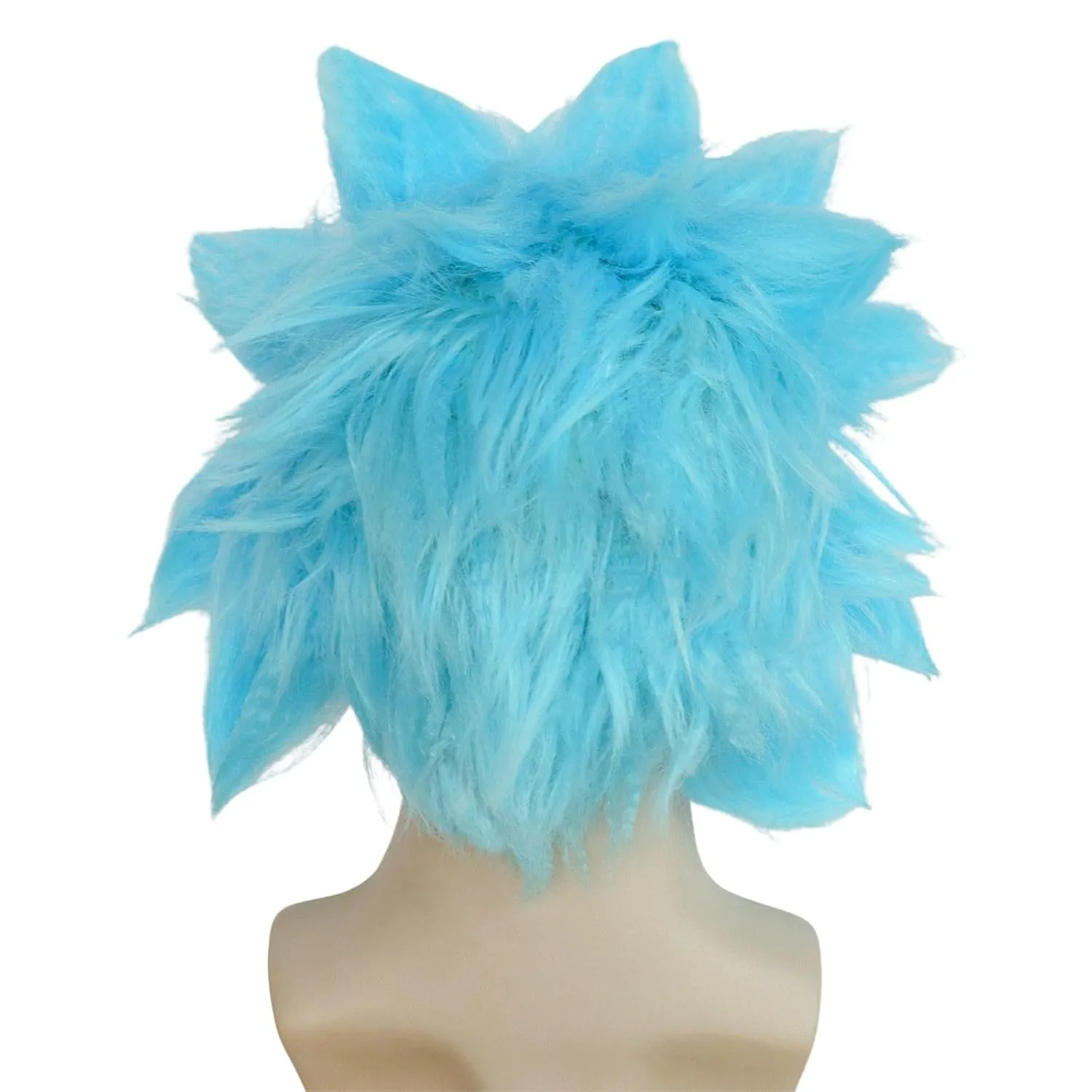 JoneTing Short Blue Spiky Wig ?? Hair Cap  Unibrow?? Short Blue Spiked Wigs for Men Blued Cosplay Wig Adults Blued Funny Wigs for Halloween Peluca Azul Party for Anime Cosplay
