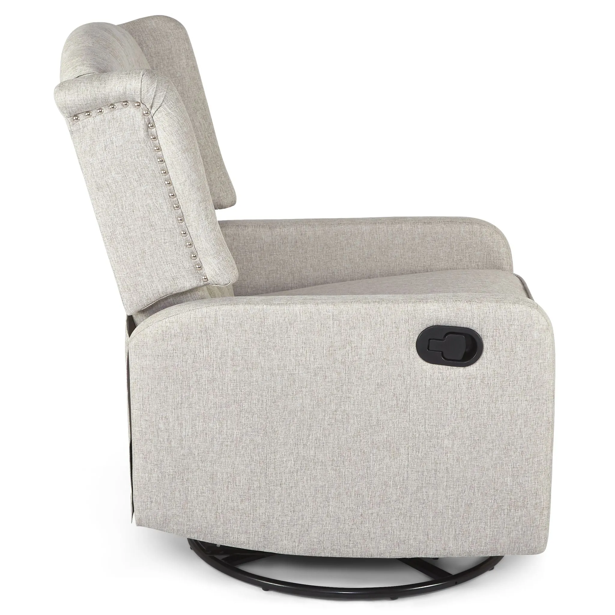 Manual Swivel Fabric Recliner Chair - Cream