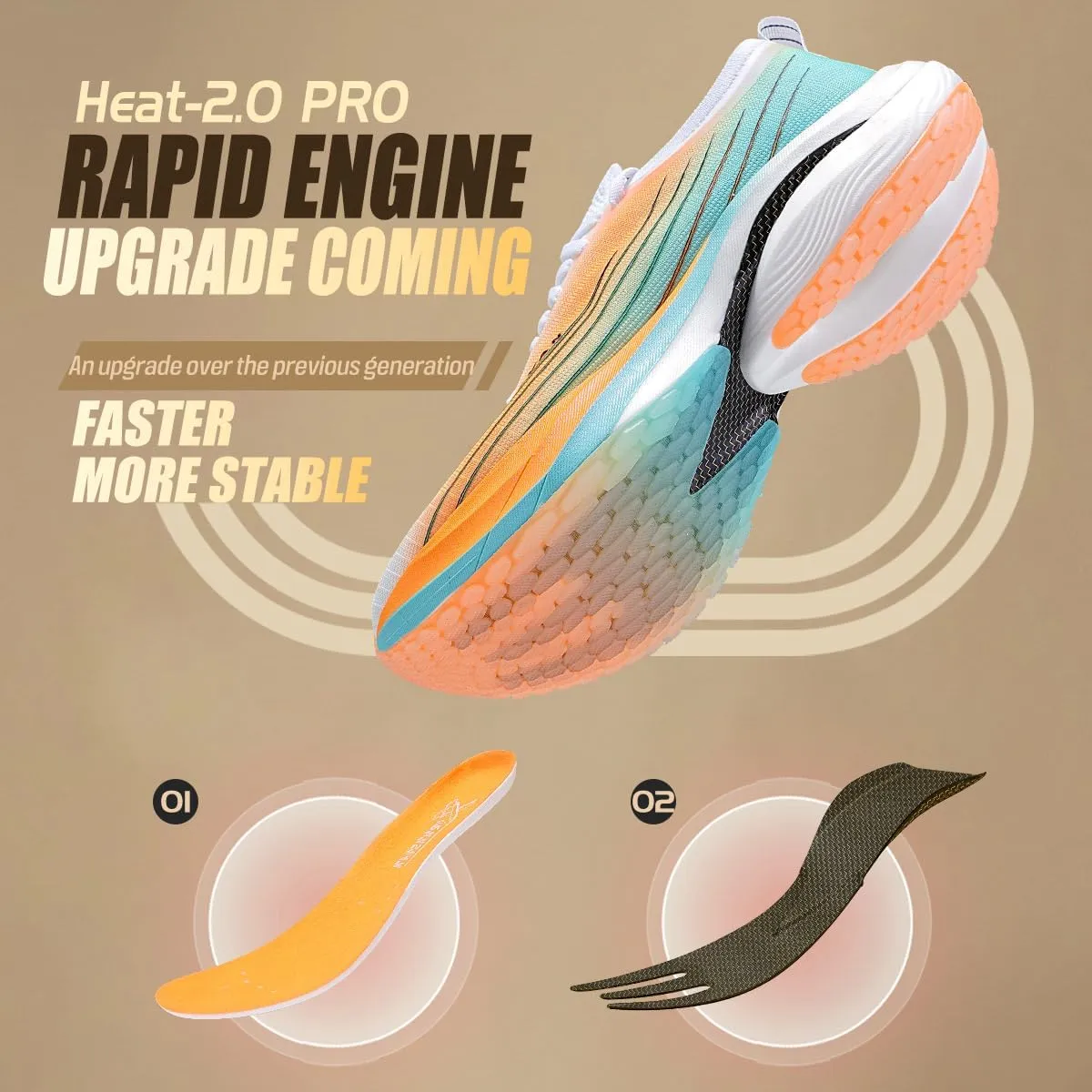 Men's and Women's Carbon Plate Running Shoes  Lightweight Breathable Sneakers for Training, Walking, Gym, Commuting  Supportive Athletic Footwear