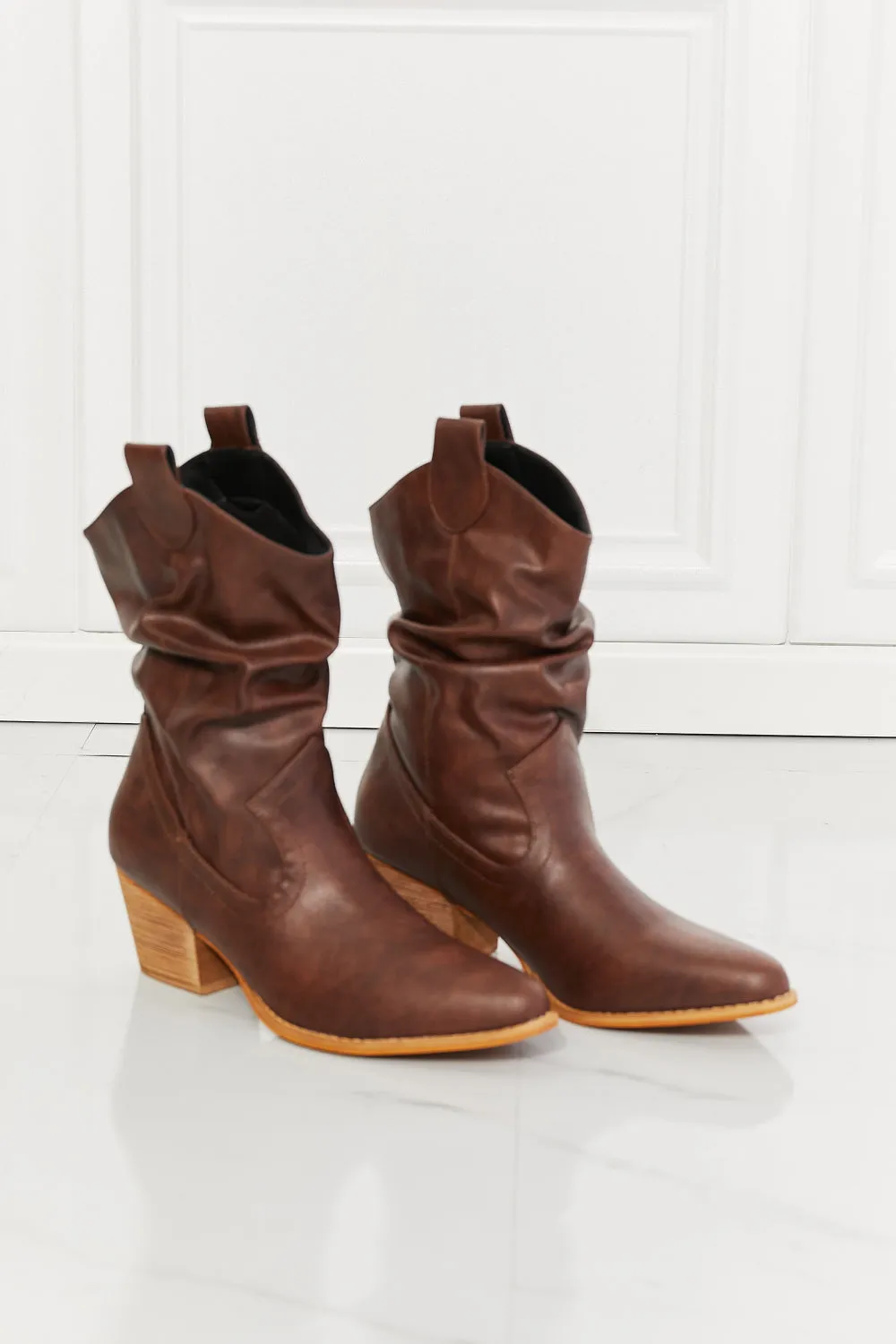 MMShoes Better in Texas Scrunch Cowboy Boots in Brown - Ships from The US