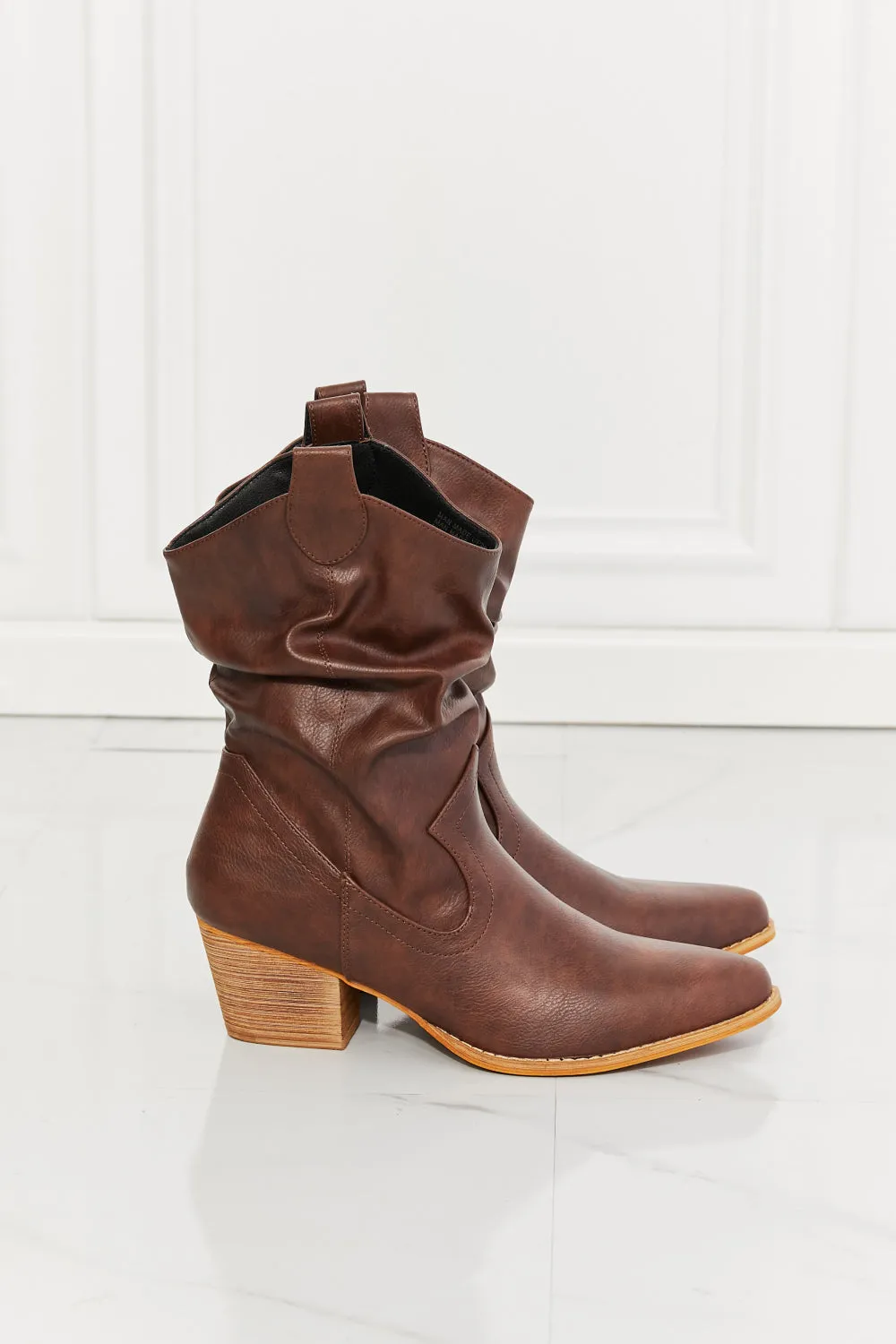 MMShoes Better in Texas Scrunch Cowboy Boots in Brown - Ships from The US