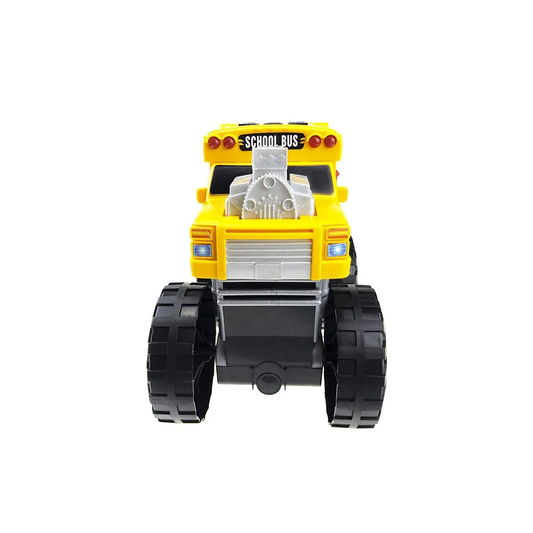 Monster Truck with Lights and Sounds, School Bus Vehicle Toy, for Boys and Girls Ages 3 