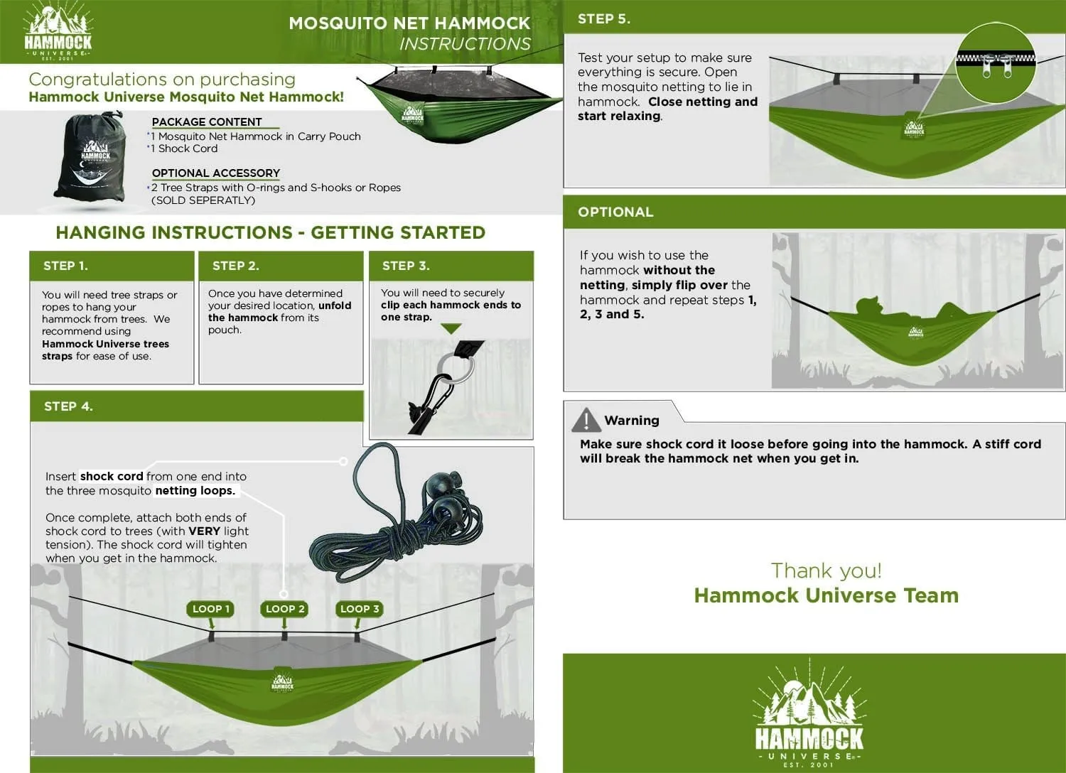 Mosquito Net Hammock Nylon 210T Ripstop