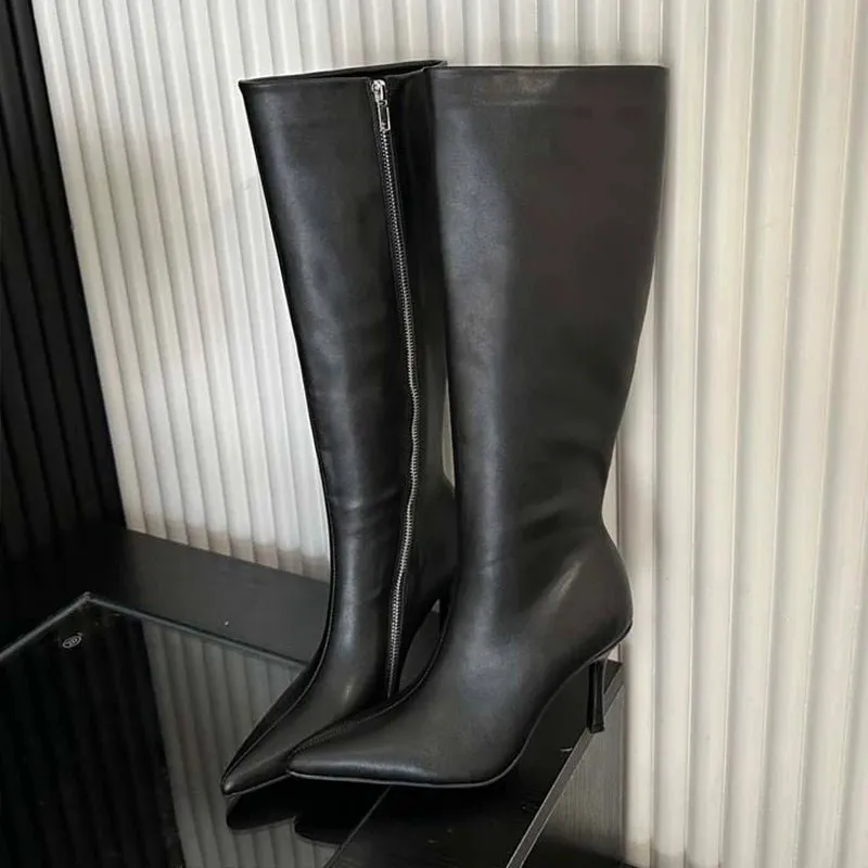 Pre Order:  Side Zip Pointed Toes Stiletto Boora
