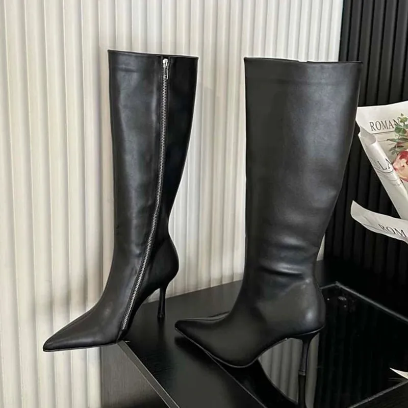 Pre Order:  Side Zip Pointed Toes Stiletto Boora