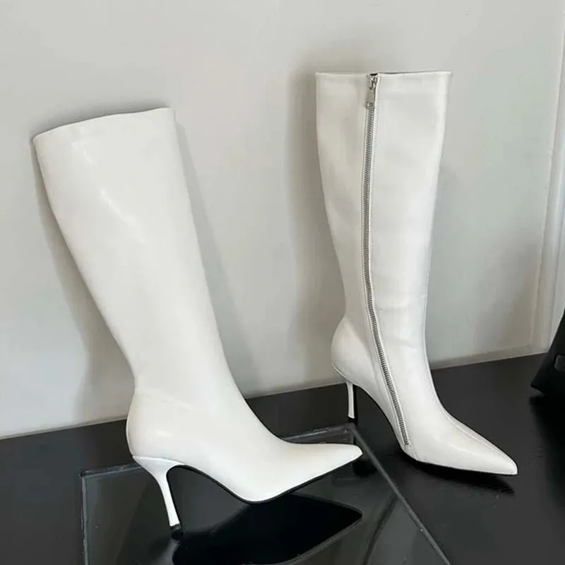 Pre Order:  Side Zip Pointed Toes Stiletto Boora