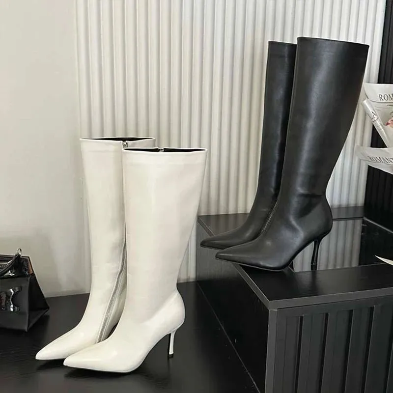 Pre Order:  Side Zip Pointed Toes Stiletto Boora