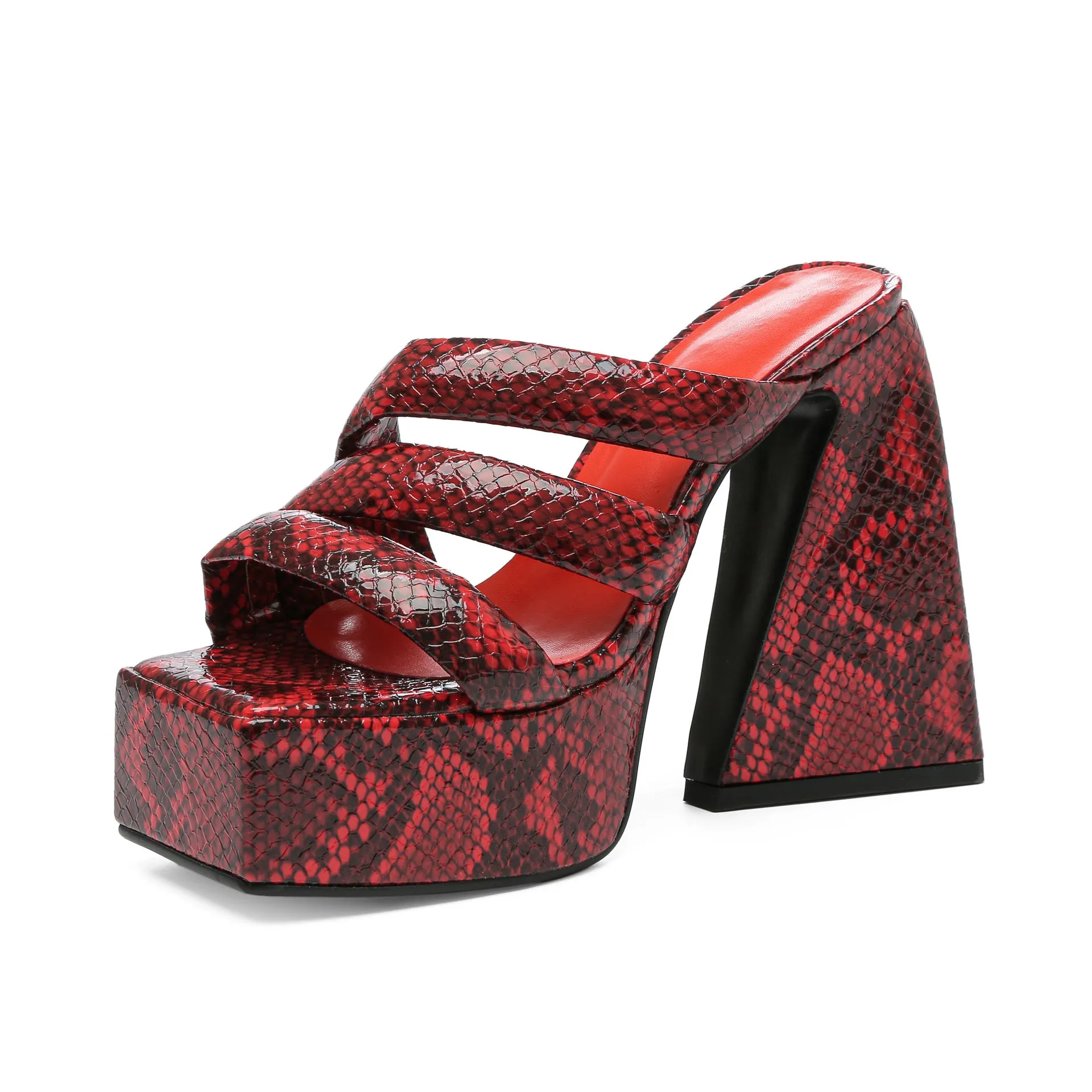 Pre Order:  Snakeskin Platform Sandals