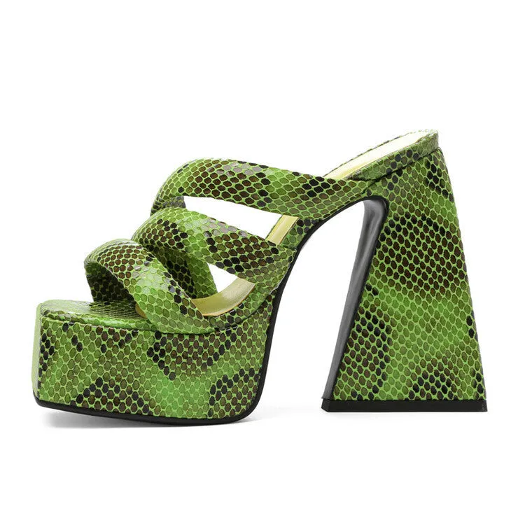 Pre Order:  Snakeskin Platform Sandals