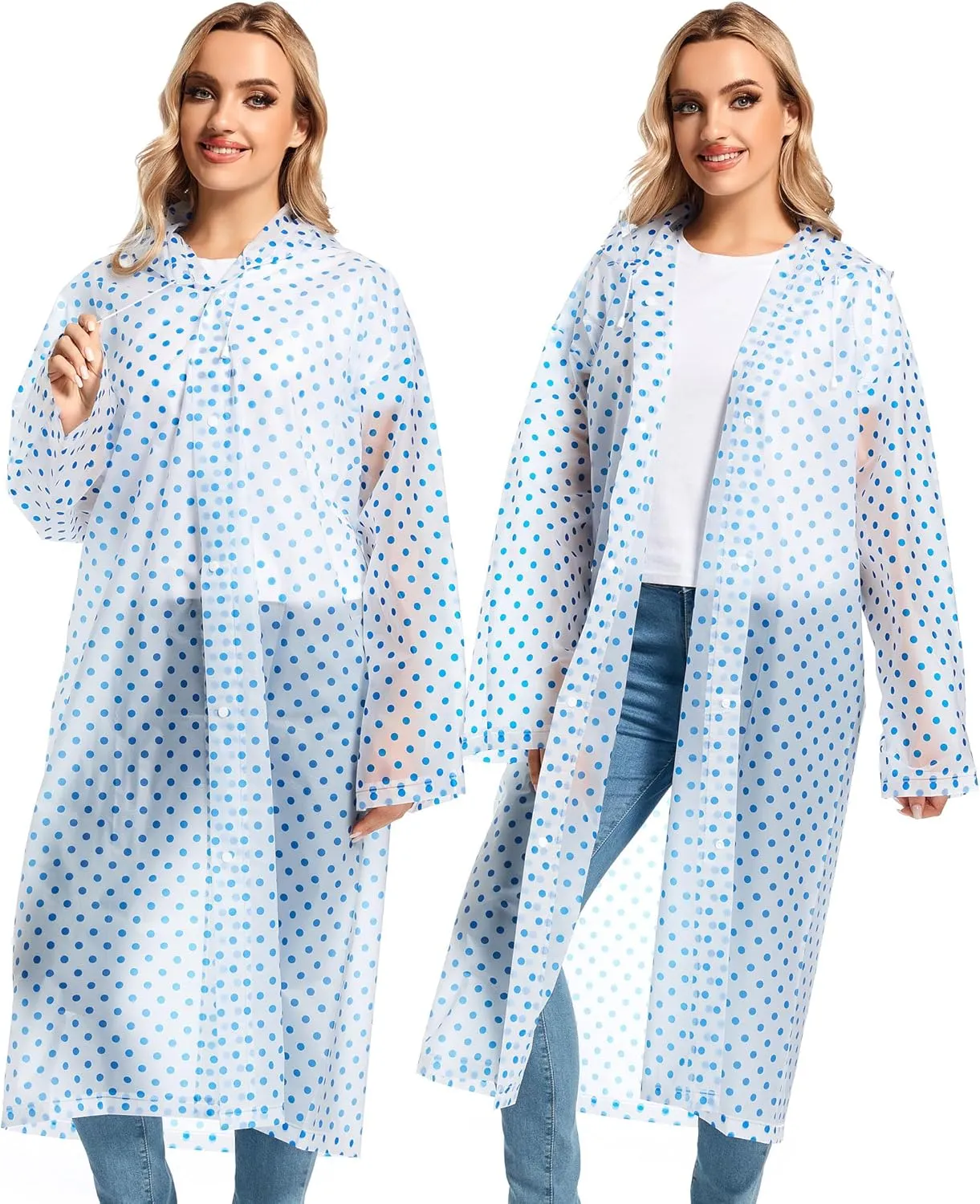 Rain Ponchos for Adults Reusable Raincoats Survival Heavy Duty Military Impermeable 2 Packs Rain Coat??