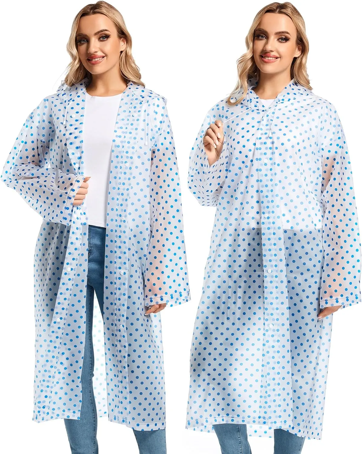 Rain Ponchos for Adults Reusable Raincoats Survival Heavy Duty Military Impermeable 2 Packs Rain Coat??