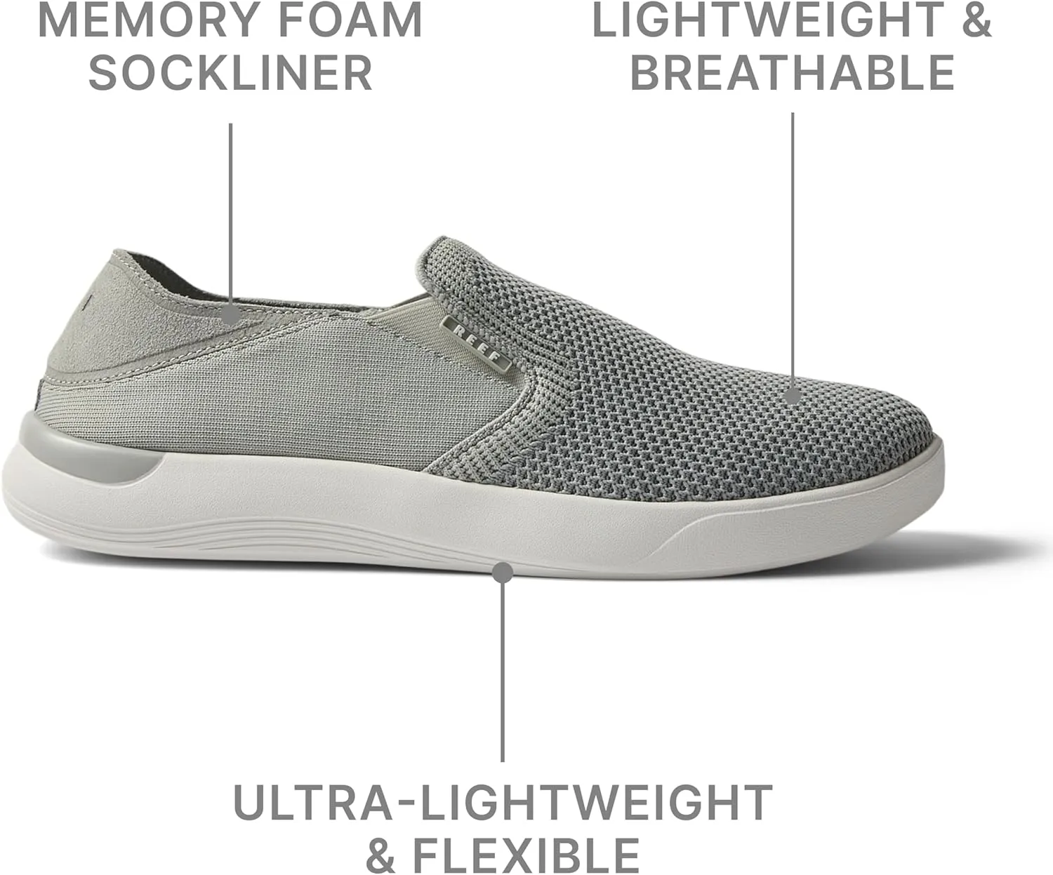 REEF Men's Neptune Slip On Shoe, Lightweight & Breathable, Soft Cushion Footbed Sneaker