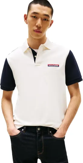 Tommy Hilfiger Men's Short Sleeve Casual Polo Shirts in Regular Fit with Stretch and Colorblock Designs
