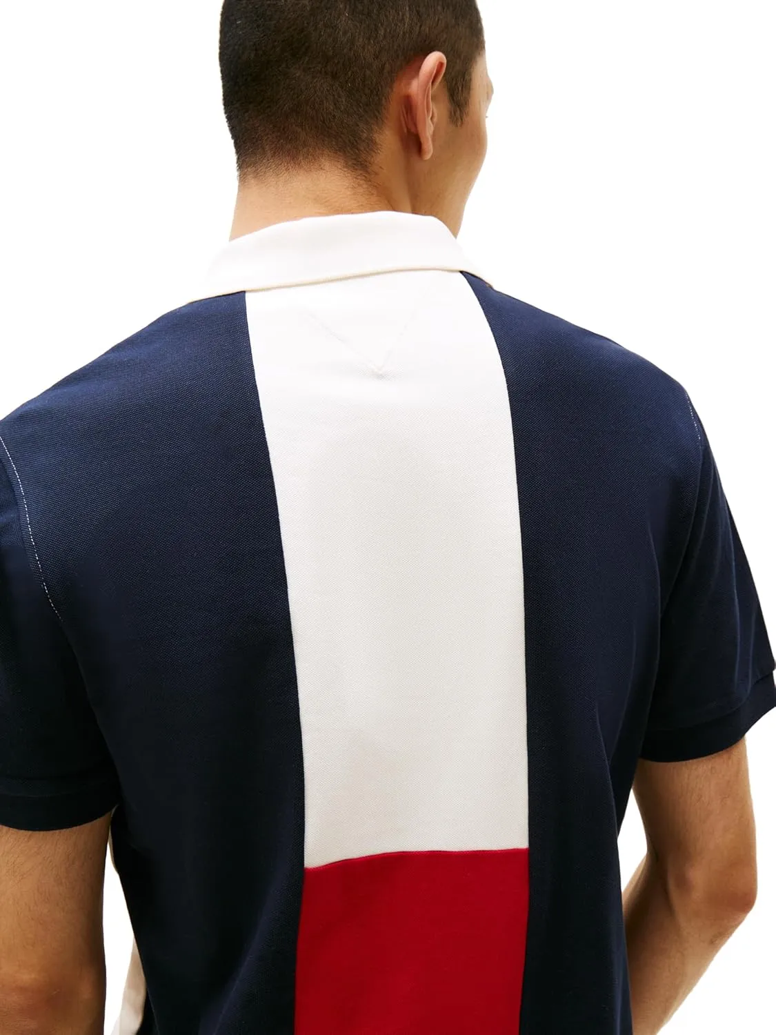 Tommy Hilfiger Men's Short Sleeve Casual Polo Shirts in Regular Fit with Stretch and Colorblock Designs