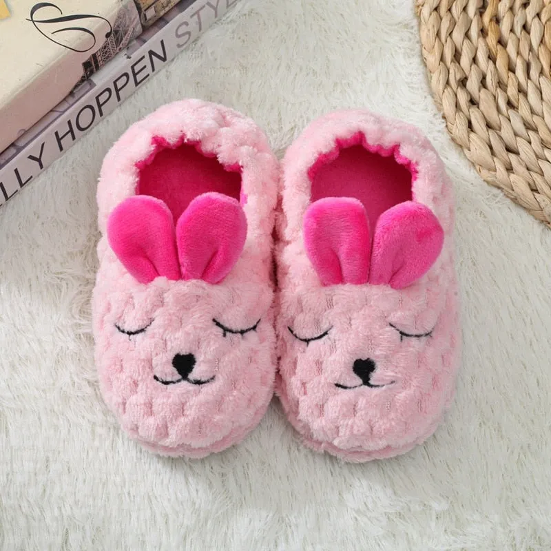 Winter Cute Penguin Kids Slippers Comfortable Baby Warm Cotton Shoes Boys And Girls House Indoor Animal Plush Slippers
